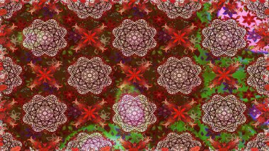 Düz Çiçek Elementleri Tasarımı. Güzel kumaş deseni. Renkli Bahar Temalı Kusursuz Arkaplan. Raster illüstrasyonunda kusursuz çiçek deseni.