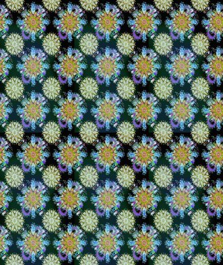 Süslü kumaş deseni. Raster illüstrasyonunda kusursuz çiçek deseni. Renkli Bahar Temalı Kusursuz Arkaplan. Düz Çiçek Elementleri Tasarımı.