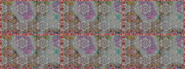 Gri renkli çiçekler. Renkli Bahar Temalı Kusursuz Arkaplan. Güzel çiçek deseni. Düz Çiçek Elementleri Tasarımı.