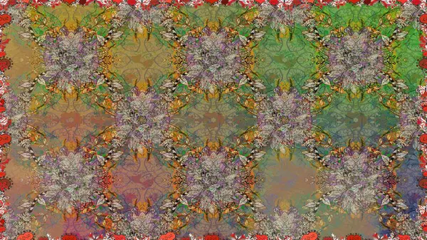 Renkli Bahar Temalı Kusursuz Arkaplan. Düz Çiçek Elementleri Tasarımı. Çiçeksiz desenli arka plan, yaz çiçekleri. Kahverengi ve bej renkli çiçekler.