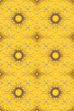 Kusursuz klasik raster altın desenli. Sarı, kahverengi ve bej renklerdeki altın desenli altın elementler. Geleneksel oryantasyon süsü. Klasik vintage arkaplan.