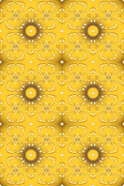 Kusursuz klasik raster altın desenli. Sarı, kahverengi ve bej renklerdeki altın desenli altın elementler. Geleneksel oryantasyon süsü. Klasik vintage arkaplan.