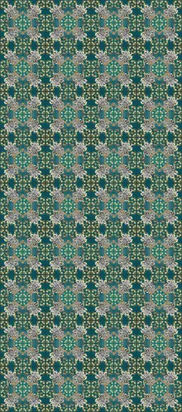 Altın rengi, kusursuz çizim. Altın çiçekli mavi, yeşil ve gri renklerde altın pürüzsüz desen. Senin tasarımın için, duvar kağıdı. Raster geometrik arkaplanı.