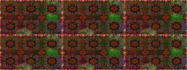 Kahverengi renkli çiçekler. Renkli Bahar Temalı Kusursuz Arkaplan. Çiçekle kusursuz desen. Düz Çiçek Elementleri Tasarımı.