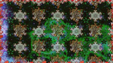 Çiçek arkaplan. Renkli, pürüzsüz desen. Çiçek duvar kâğıdı. Gri ve yeşil renkli şirin tekstil tarzında. Raster illüstrasyonu.