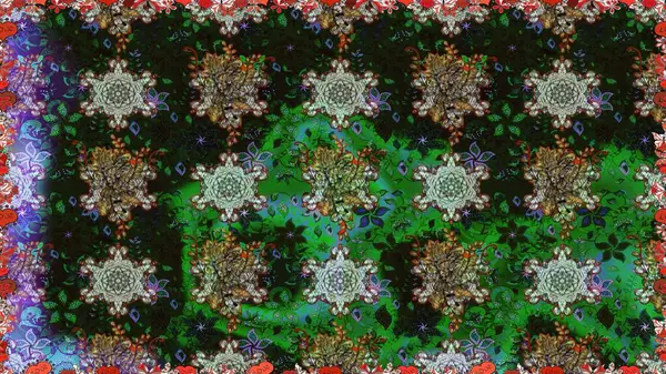 Çiçek arkaplan. Renkli, pürüzsüz desen. Çiçek duvar kâğıdı. Gri ve yeşil renkli şirin tekstil tarzında. Raster illüstrasyonu.