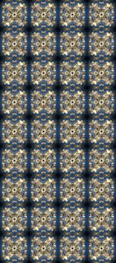 Kusursuz klasik altın desen. Mavi, gri ve bej renklerde altın elementlerle kusursuz desen. Klasik klasik klasik arka plan. Geleneksel oryantasyon süsü.