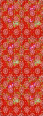 Renkli Bahar Temalı Kusursuz Arkaplan. Kırmızı renkte çiçekler. Güzel çiçek deseni. Düz Çiçek Elementleri Tasarımı.