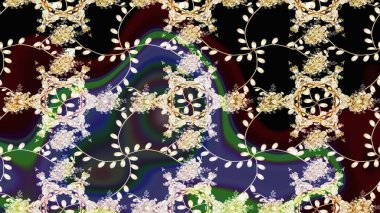 Raster stili kumaş deseni. Çiçekler suluboya çizim deseni.