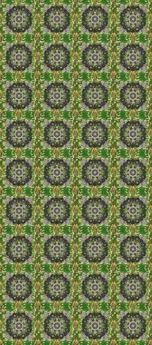 Altın karalama fantezi yaprakları ve yeşil, gri ve nötr renklerde çiçek Raster soyut çiçek çelenk. El yapımı dekoratif çerçeve, albüm kapağı, tebrik kartı, klasik Art deco tarzı.