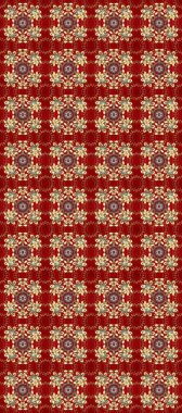 Hassas altın deseni açın. Doğu tarzı arabesk. Raster. Parlak dantel, stilize çiçekler. Kusursuz altın desenli bukleler. Kırmızı, kahverengi bej renklerde, altın elementlerle kusursuz desen.