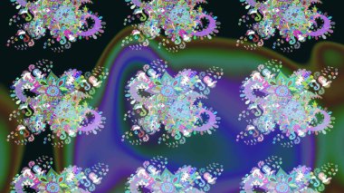 Nazik romantik baskı. Raster güzel bir çiçek deseni çizmiş. Bahar mevsimi. Mavi renkli çiçekler. Tatil havası..