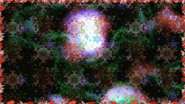 Renkli Bahar Temalı Kusursuz Arkaplan. Düz Çiçek Elementleri Tasarımı. Raster..