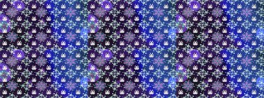 Suluboya çiçekli çiçek deseni. Mavi ve mor renklerde güzel bir tekstil. Raster illüstrasyonu.