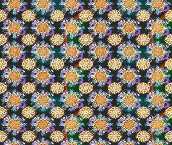 Ton halinde. Moda baskısı. Suluboya desensiz çiçek buketi. Çiçeğin suluboya çizimlerinin mükemmel deseni. Dekorasyon ve tasarım için güzel desen.