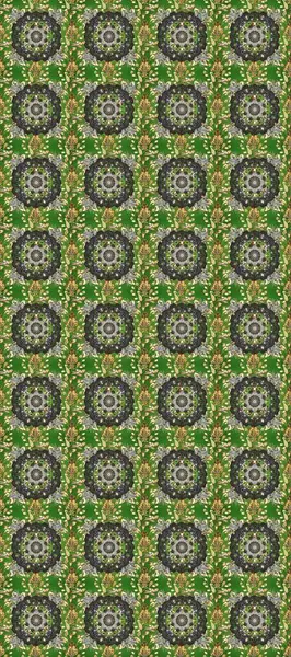 Altın karalama fantezi yaprakları ve yeşil, gri ve nötr renklerde çiçek Raster soyut çiçek çelenk. El yapımı dekoratif çerçeve, albüm kapağı, tebrik kartı, klasik Art deco tarzı.