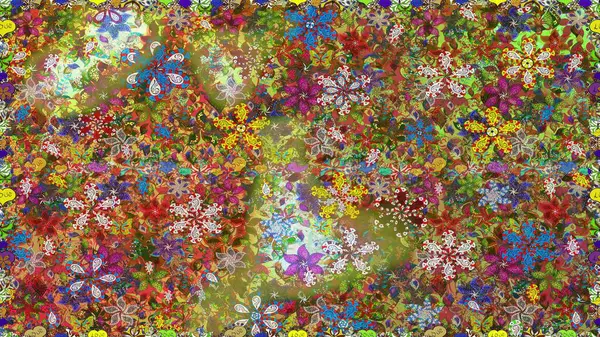 Kahverengi ve yeşil renklerde çiçeklerle kusursuz çiçek deseni. Çiçekler suluboya tarzında kahverengi ve yeşil renklerde.