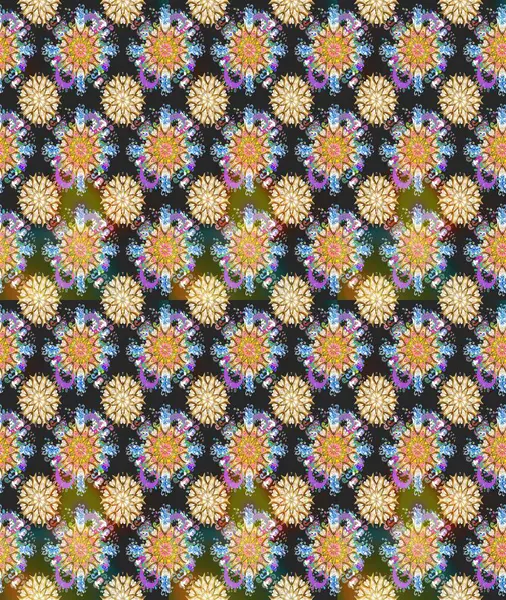 Gri ve bej renkli çiçekler. Çiçeksiz desenli arka plan. Düz Çiçek Elementleri Tasarım Raster illüstrasyonu. Renkli Bahar Teması Kusursuz Arkaplan.