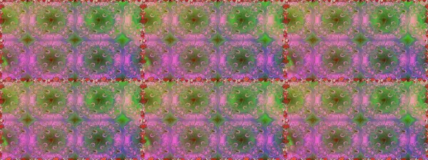 El çizimi çiçekli, soyut, pürüzsüz desen. Yeşil renkli çiçekler. Raster illüstrasyonu.