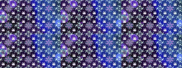 Suluboya çiçekli çiçek deseni. Mavi ve mor renklerde güzel bir tekstil. Raster illüstrasyonu.