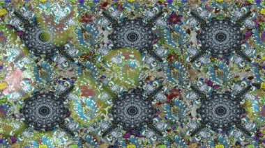 Raster illüstrasyonunda kusursuz çiçek deseni. Suluboya tarzında gri ve nötr renkte çiçekler.