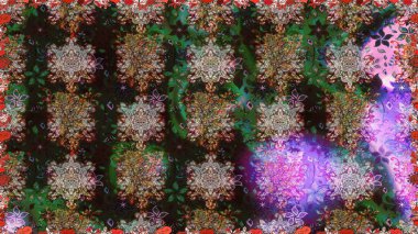 Suluboya, elle çizilmiş. Raster hisseleri. Kusursuz bir arka plan modeli. Gri ve kahverengi çiçekler.