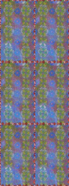 Çiçeksiz desenli arka plan, yaz çiçekleri. Renkli Bahar Temalı Kusursuz Arkaplan. Düz Çiçek Elementleri Tasarımı. Mavi renkte çiçekler.