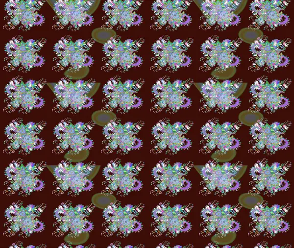 Nazik, narin çiçek arkaplanı. Kahverengi renkli çiçekler. Raster çiçek desenli ve çiçekli..