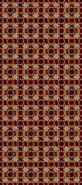 Kahverengi, kırmızı ve bej renklerde altın. Kusursuz ortaçağ çiçek deseni. Dekoratif simetri arabesk. Doğum günü kartı, davetiye ya da afiş için iyidir. Raster illüstrasyonu.