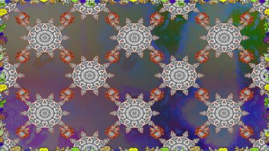 Raster stili kumaş deseni. Çiçekler suluboya desensiz.