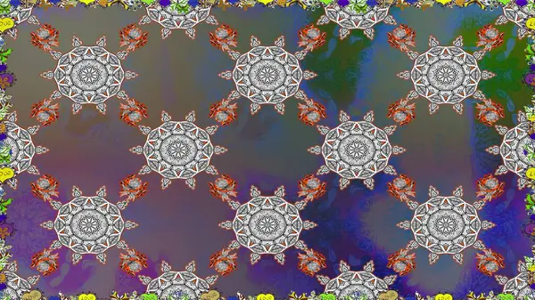 Raster stili kumaş deseni. Çiçekler suluboya desensiz.