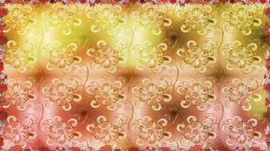 Bej ve sarı renklerde güzel çiçekleri olan kusursuz desenler, suluboya çiçek desenleri, duvar kağıdı, kart veya kumaş için fayanslar. Raster..