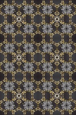 Bej, kahverengi ve gri renklerde pürüzsüz desen. Doğu tarzı arabesk tarzında altın elementler. Raster altın pürüzsüz desen. Kusursuz altın desenli bukleler..