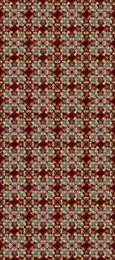 Paisleys zarif çiçek desenli arkaplan duvar kâğıdı çizimi. Klasik stil, güzel, modern, üç boyutlu sanat eseri, altın ve kahverengi, bej ve kırmızı desenli çiçek yaprakları ve süslemeleri..