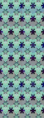 Çiçekler. Vadinin mavi renkli çiçekleri. Soyut etnik raster çizim kalıbı.