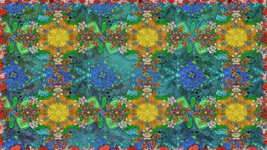 Çiçekli bahar çiçekleri. Moda baskıları için zarif bir şablon. Motley illüstrasyonu. Kusursuz. Küçük renkli çiçekler. Küçük çiçekte şirin desenler.