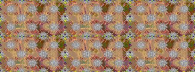 Modern çiçek arkaplanı. Parlak renkli çiçekleri ve bej renkli yaprakları olan kusursuz çiçek desenleri. Halk tarzı. Moda baskıları için zarif bir şablon.