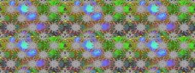 Yeşil ve gri renklerde. Raster illüstrasyonu. Çiçekli güzel suluboya desen.