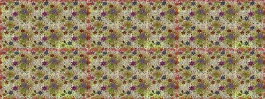 Raster illüstrasyonu. Çiçek süsü ile kusursuz desen. Tarafsız renklerde çiçekler.