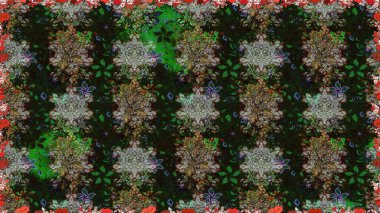 Raster illüstrasyonunda kusursuz çiçek deseni. Gri ve kahverengi renklerde. Güzel kumaş deseni. Raster illüstrasyonu.