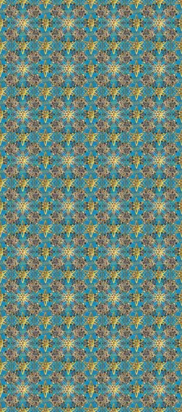 Mavi, gri ve bej renklerde, altın elementlerle kusursuz klasik desen. Noel, kar tanesi, yeni yıl 2019.