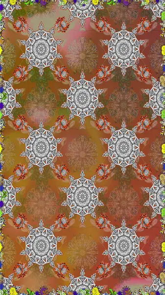 Raster Hip kumaş deseni. Kusursuz Vintage Çiçek Deseni.