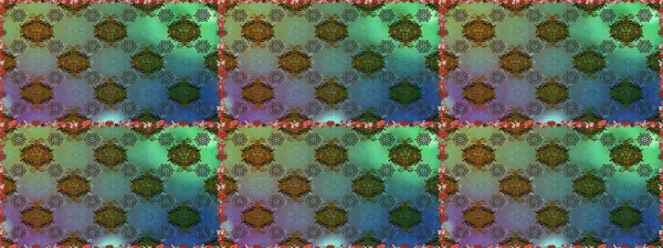 Flowers on green and brown colors in watercolor style. Seamless Floral Pattern in Raster illustration.