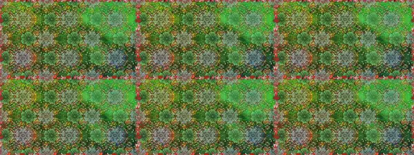 Çiçeksiz desenli arka plan, yaz çiçekleri. Renkli Bahar Temalı Kusursuz Arkaplan. Yeşil ve kahverengi renkli çiçekler. Düz Çiçek Elementleri Tasarımı.