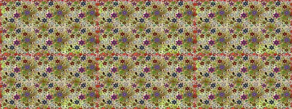 Raster illüstrasyonu. Çiçek süsü ile kusursuz desen. Tarafsız renklerde çiçekler.