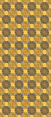 Sarı, kahverengi ve gri renkli, altın elementli raster. Tasarım için Damask.