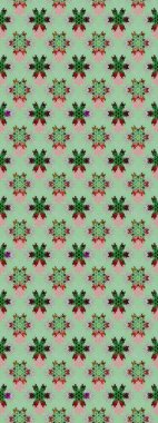 Şirin çiçekler. Satır seamless modeli. Rasterleştirme Trendy kumaş deseni.