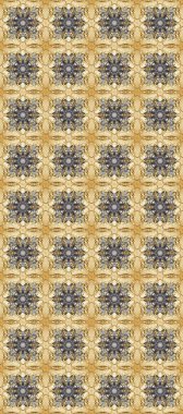 Kusursuz raster arka plan. Bej, gri ve kahverengi renklerde grafiksel, pürüzsüz desen. Duvar kâğıdı barok, İspanyol kumaşı. Kusursuz çiçek deseni.