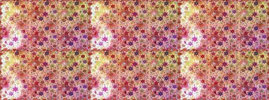 Bej renkli etnik çiçeklerle kusursuz bir desen. Asya Tekstil 'inde Raster Çiçek İllüstrasyonu.