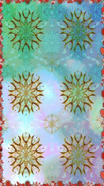 Tarafsız ve mavi renkte çiçekler. Tropik, dikişsiz çiçek deseni. Raster illüstrasyonu.